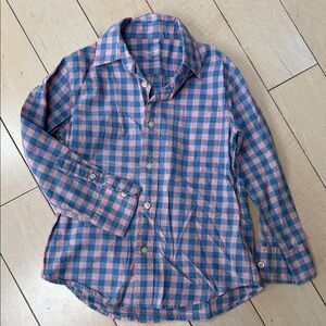 Crewcuts Pink and Blue Plaid Button-Down boys soft cotton Shirt